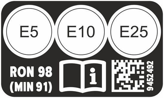 Mini F Series Petrol Fuel Flap Label / Sticker