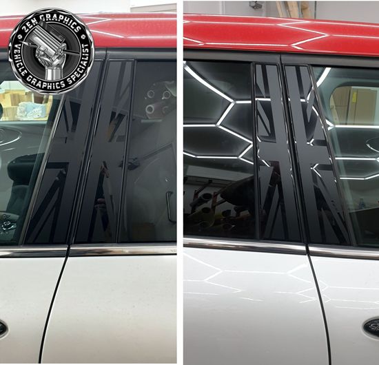 Mini F54 Clubman B Pillar Union Jacks Decals / Stickers