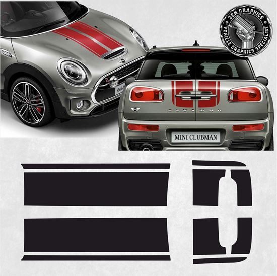 Mini F54 Clubman Cooper / Cooper S rear & Bonnet Stripes  / Stickers