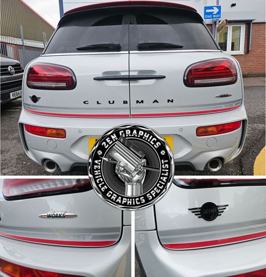 Mini F54 Clubman JCW ALL4 306HP Barn Door Stripes  / Stickers