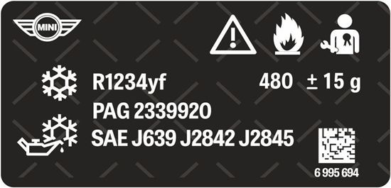Mini F54 F55 F56 F57 LCi Coolant Label / Sticker