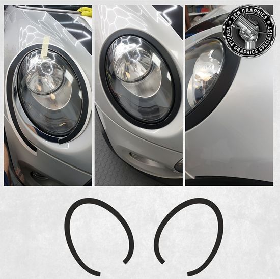 Mini F55 /  F56  / F57 Headlight De Chrome pre cut Vinyl