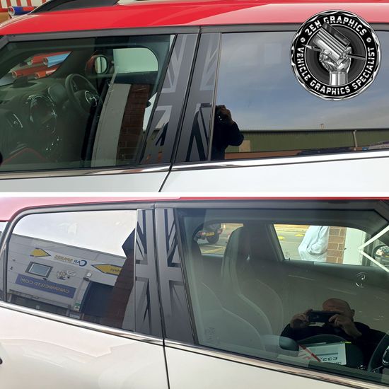 Mini F60 Countryman B Pillar Union Jack Decals / Stickers