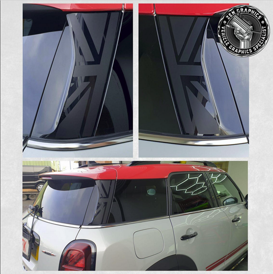 Mini F60 Countryman C Pillar Union Jack Decals / Stickers