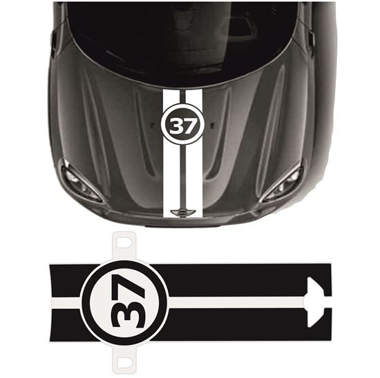 Mini F60 Countryman Cooper S Dual Bonnet Stripe & Number