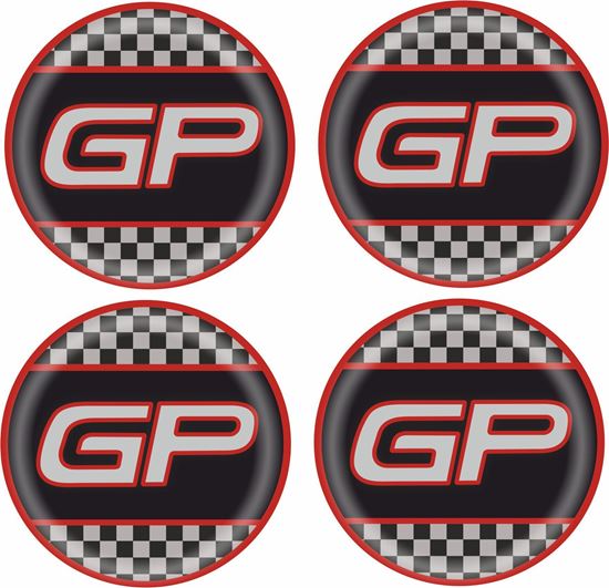 Mini GP Wheel centre Gel Badges
