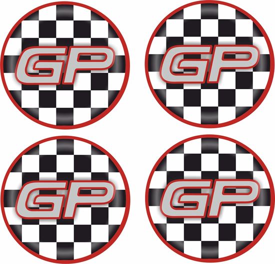 Mini GP Wheel centre Gel Badges