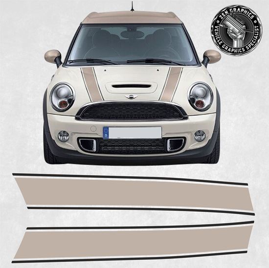 Mini Hyde Park R55 / R56 / R58 / R59 replacement Bonnet Stripes / Stickers