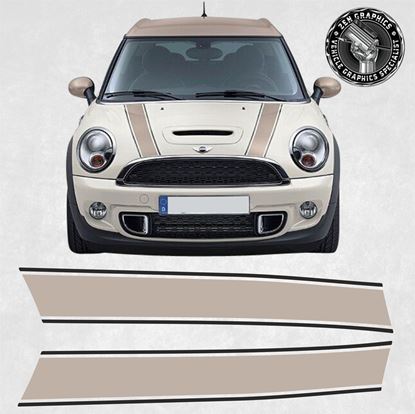Mini Hyde Park R55 / R56 / R58 / R59 replacement Bonnet Stripes / Stickers