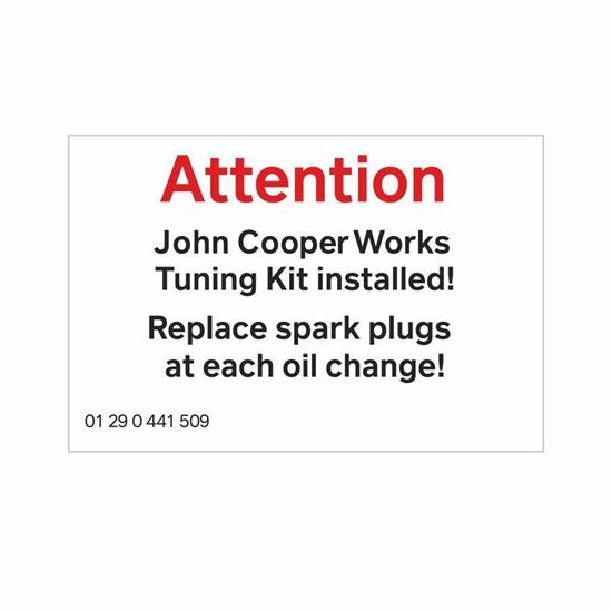 Mini JCW Attention Label / Sticker (01290441509)