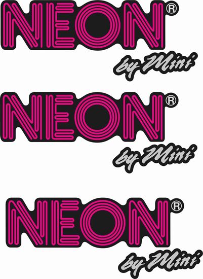 Mini Neon replacement side & rear  Decals / Stickers