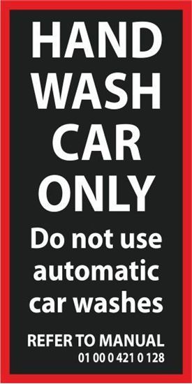 Mini R series Hand Wash Car Only Decal