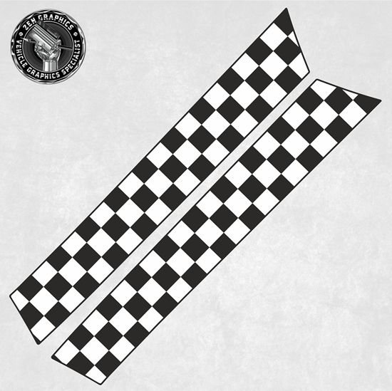 Mini R50 / R52 Cooper Chequer Flag Bonnet Stripes