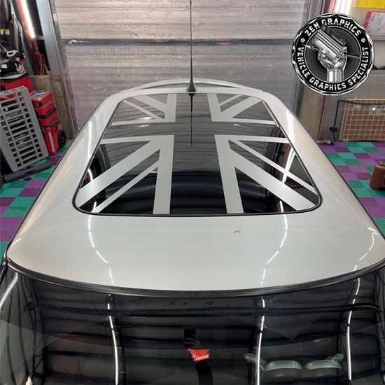 Mini R50 / R53 panoramic Glass Union Jack roof Graphic