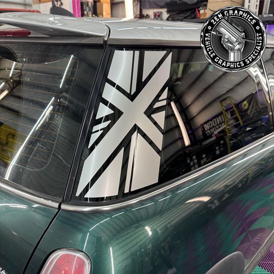 Mini R53 Cooper S C pillar Union Jack Decals / Stickers