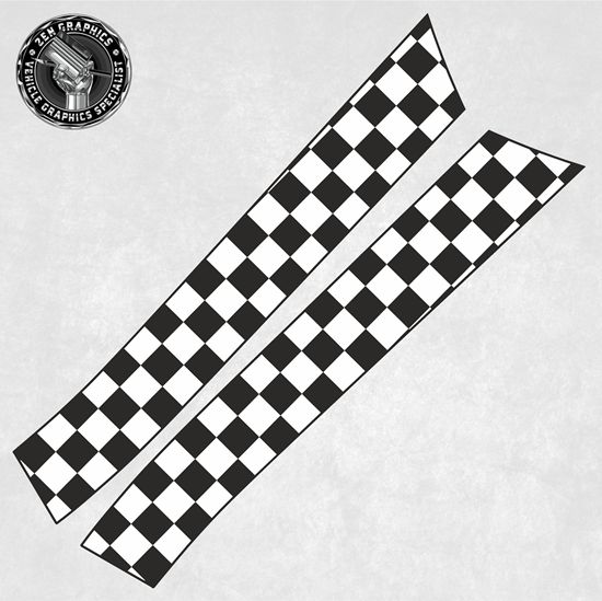 Mini R53 Cooper S Chequer Flag Bonnet Stripes
