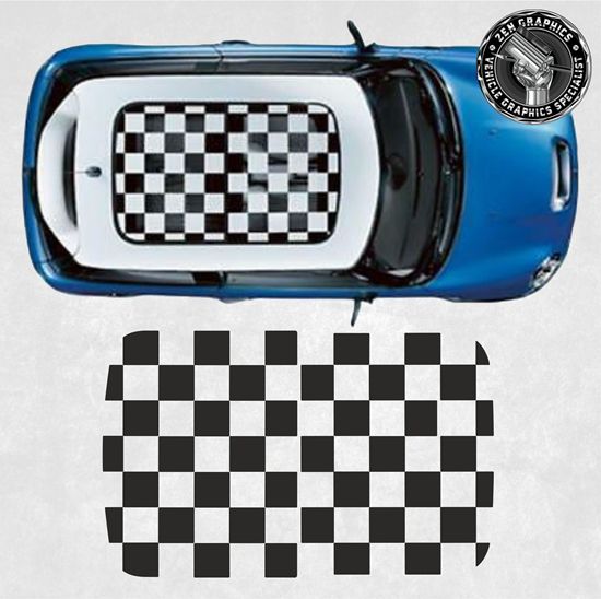 Mini R55 / R56 / R60 LCi Panoramic Glass Checkered roof Graphic