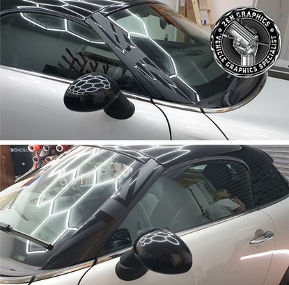 Mini R58 Coupe A Pillar Black Jack Decals / Stickers