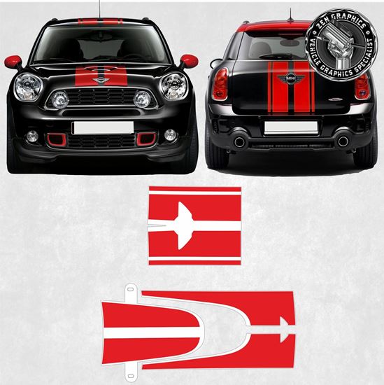 Mini R60 Countryman Bonnet & rear Stripes / Stickers