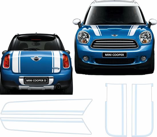 Mini R60 Countryman Bonnet & Rear Stripes / Stickers