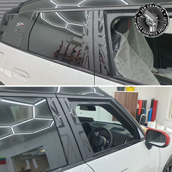 Mini U25 Countryman B Pillar Black Jack Decals / Stickers
