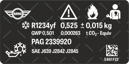 Mini U25 Countryman Coolant Label / Sticker