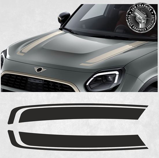 Mini U25 Countryman Favoured Bonnet Stripes / Stickers