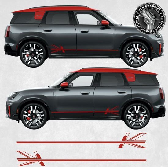Mini U25 Countryman Modern Union Jack side Stripes / Stickers
