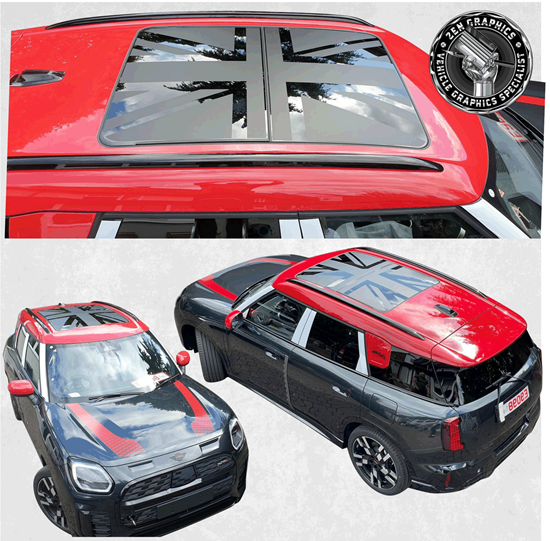 Mini U25 Countryman Panoramic Roof Union Jack Decals / Stickers