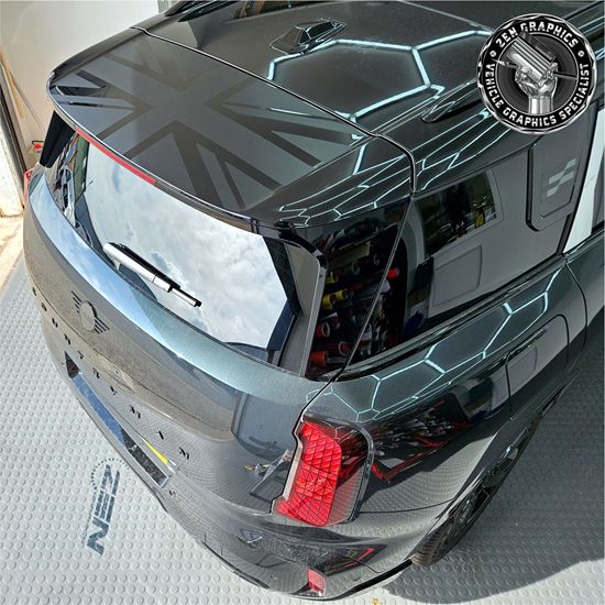 Mini U25 Countryman rear Spoiler Black Jack Decals / Stickers