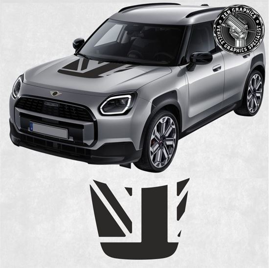 Mini U25 Countryman Union Jack Bonnet Decal / Vinyl